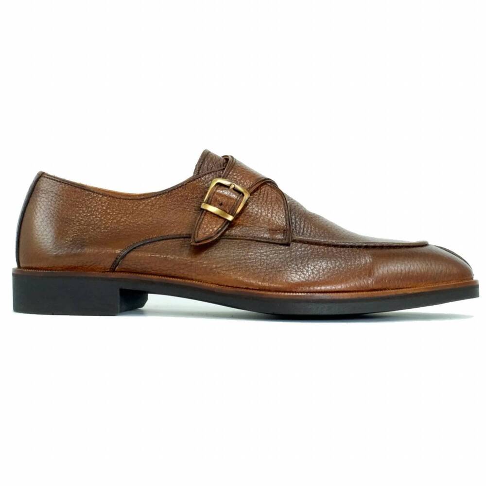 NEW ALAN PAYNE men's basel ii deerskin monk strap dress shoe in cigar
